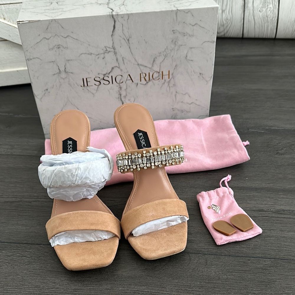 Jessica Tan Crystal Embellished Heels